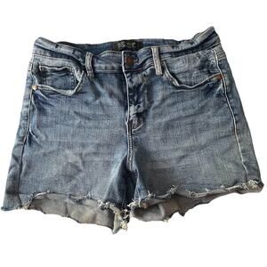 Judy Blue Denim Shorts Mid Rise Paisley‎ Bandana Print Size M JB150106 Stretch